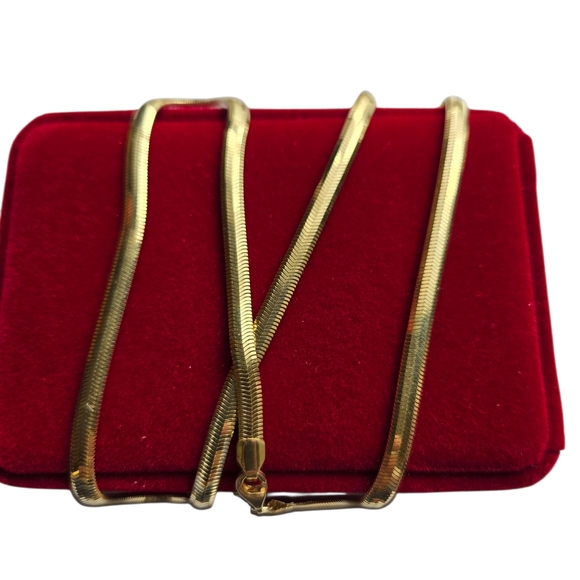 18karats Real Solid Gold  Snake Chain Necklace - Picture 1 of 5